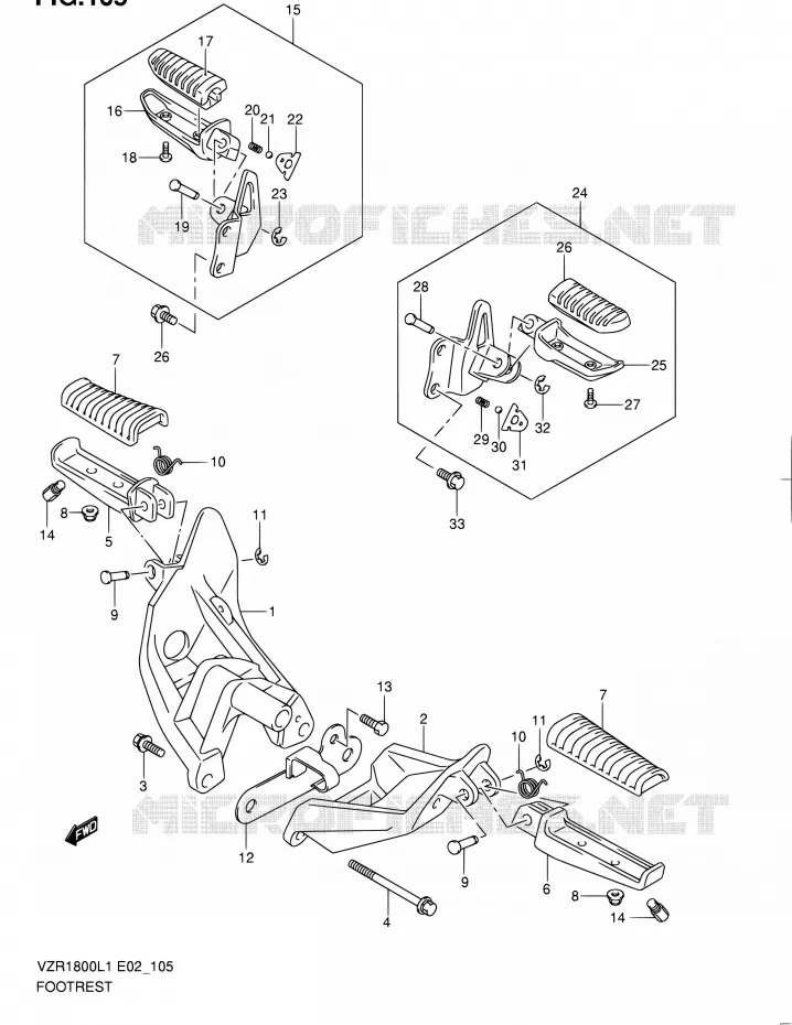 REPOSE PIED Suzuki MOTO 1800 INTRUDER 2011  VZR1800L1(E19)