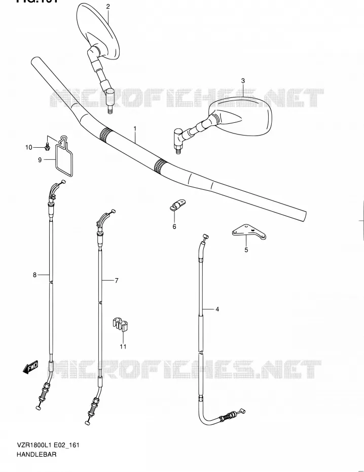 GUIDON (VZR1800UFL1 E19) Suzuki MOTO 1800 INTRUDER 2011  VZR1800L1(E24)