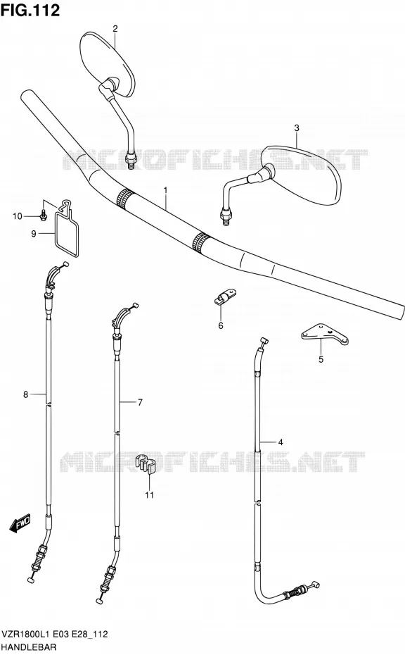 GUIDON Suzuki MOTO 1800 INTRUDER 2011  VZR1800 L1/VZR1800Z L1 (E03,E28,E33)
