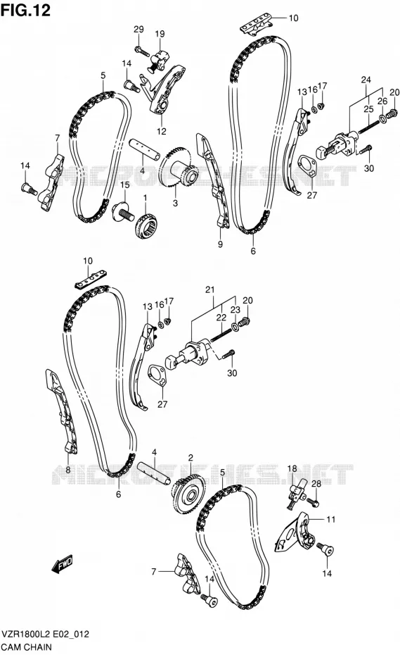 DISTRIBUTION Suzuki MOTO 1800 INTRUDER 2012  VZR1800L2(E19)