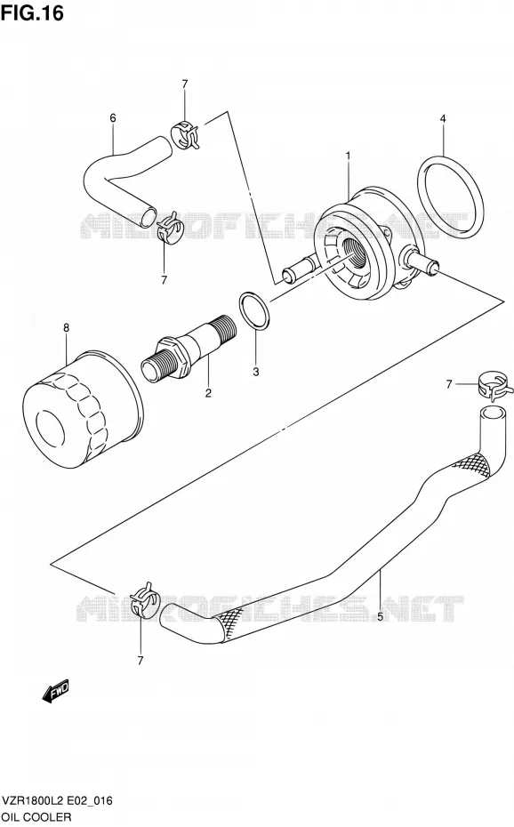 RADIATEUR D'HUILE Suzuki MOTO 1800 INTRUDER 2012  VZR1800L2(E19)
