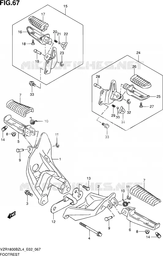 REPOSE PIED Suzuki MOTO 1800 INTRUDER 2014  VZR1800BZ L4 (E02)