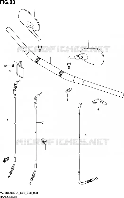 GUIDON (VZR1800BZL4 E03) Suzuki MOTO 1800 BOULEVARD 2014  VZR1800BZ L4 (E03,E28,E33)