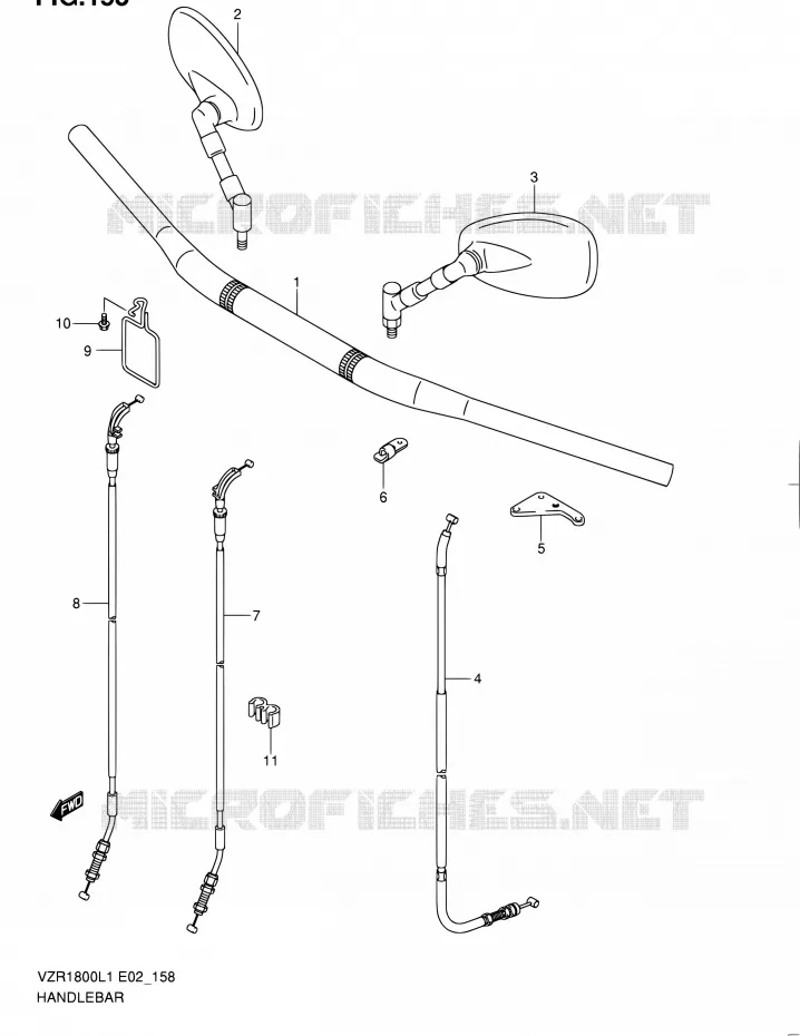 GUIDON (VZR1800ZL1 E02) Suzuki MOTO 1800 INTRUDER 2012  VZR1800UFL1(E19)