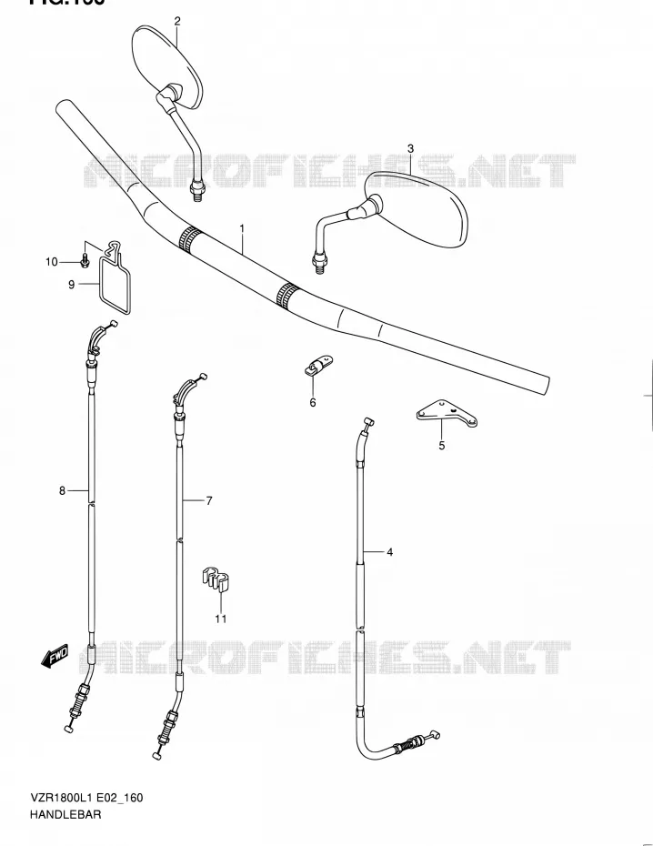 GUIDON (VZR1800ZL1 E24) Suzuki MOTO 1800 INTRUDER 2012  VZR1800UFL1(E19)