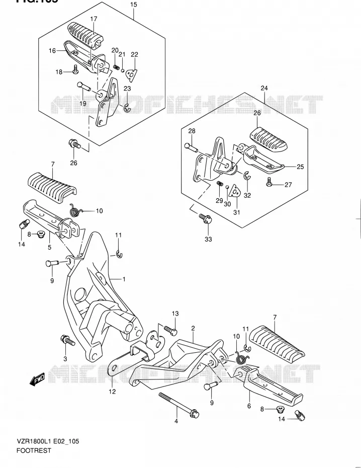 REPOSE PIED Suzuki MOTO 1800 INTRUDER 2011  VZR1800ZL1(E19)