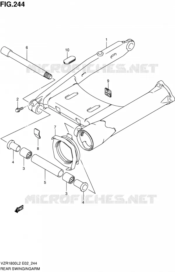 BRAS OSCILLANT ARRIERE Suzuki MOTO 1800 INTRUDER 2012  VZR1800ZL2(E19)
