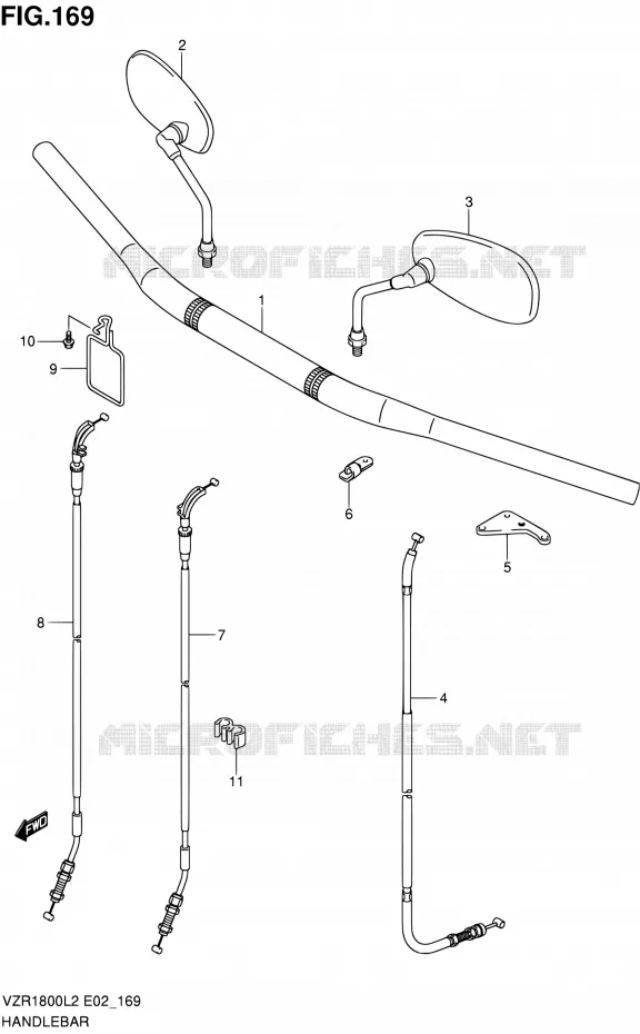 GUIDON (VZR1800L2 E24) Suzuki MOTO 1800 INTRUDER 2012  VZR1800ZL2(E19)