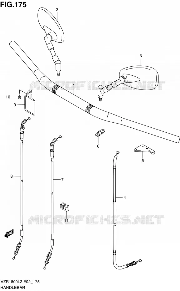 GUIDON (VZR1800ZL2 E51) Suzuki MOTO 1800 INTRUDER 2012  VZR1800ZL2(E19)