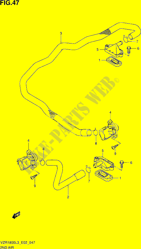 SYSTEME RECYCLAGE GAZ ECHAPPEMENT (VZR1800ZL3 E19) pour Suzuki INTRUDER 1800 2013