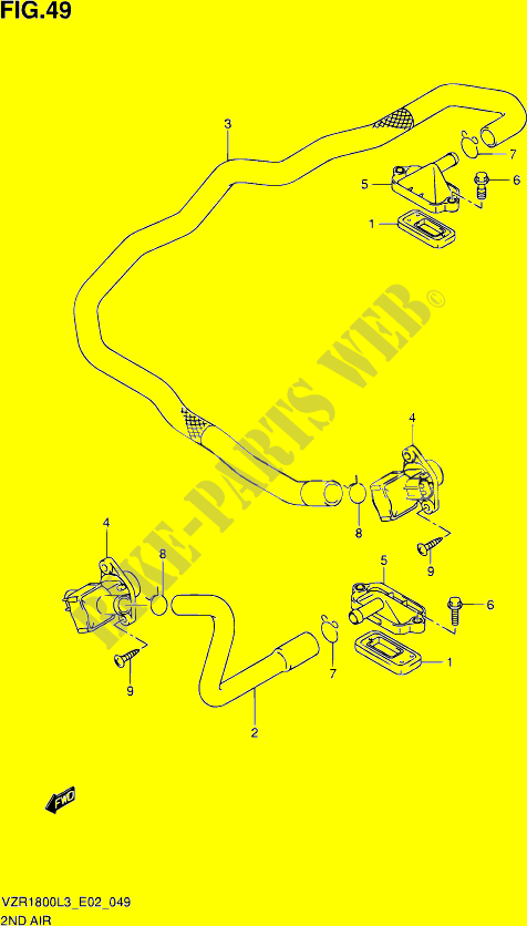 SYSTEME RECYCLAGE GAZ ECHAPPEMENT (VZR1800ZUFL3 E19) pour Suzuki INTRUDER 1800 2013