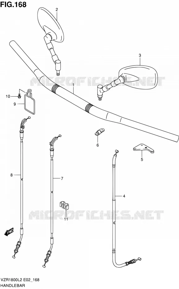 GUIDON (VZR1800L2 E19) Suzuki MOTO 1800 INTRUDER 2012  VZR1800ZUFL2(E19)